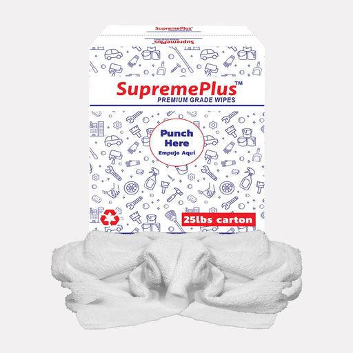 Full Size White Cleaning Towel - 25 lbs Box - Wiping Hub