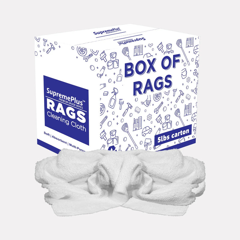 Full Size White Cleaning Towel - 5 lbs Box - Wiping Hub