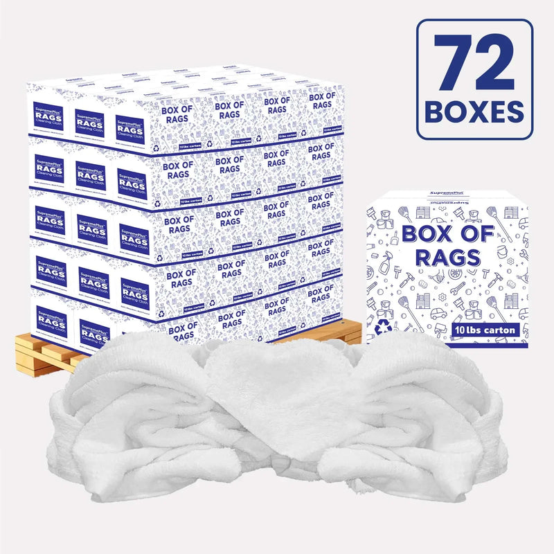 Full Size White Cleaning Towel - 720 lbs Pallet - 72 x 10 lbs Boxes - Wiping Hub