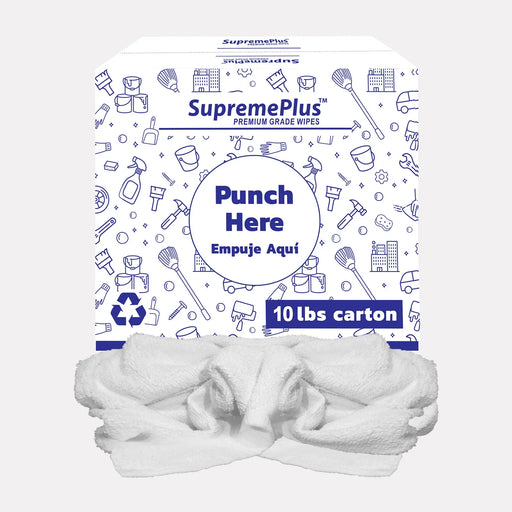 Full Size White Cleaning Towel - 720 lbs Pallet - 72 x 10 lbs Boxes - Wiping Hub