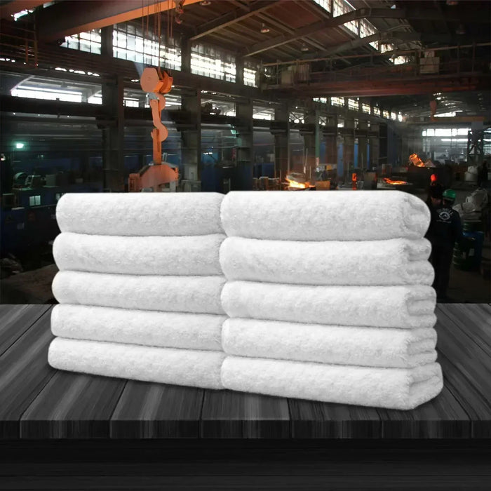 Full Size White Cleaning Towel - Wiping Hub