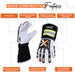 Goatskin Leather Cut Impact Resistant Gloves Hi Viz Black Cuff White Black - Infographics - Wiping Hub