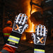 Goatskin Leather Cut Impact Resistant Gloves Hi Viz Black Cuff White Black - Usages - Wiping Hub