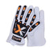 Goatskin leather cut resistant impact gloves white black - Wiping Hub