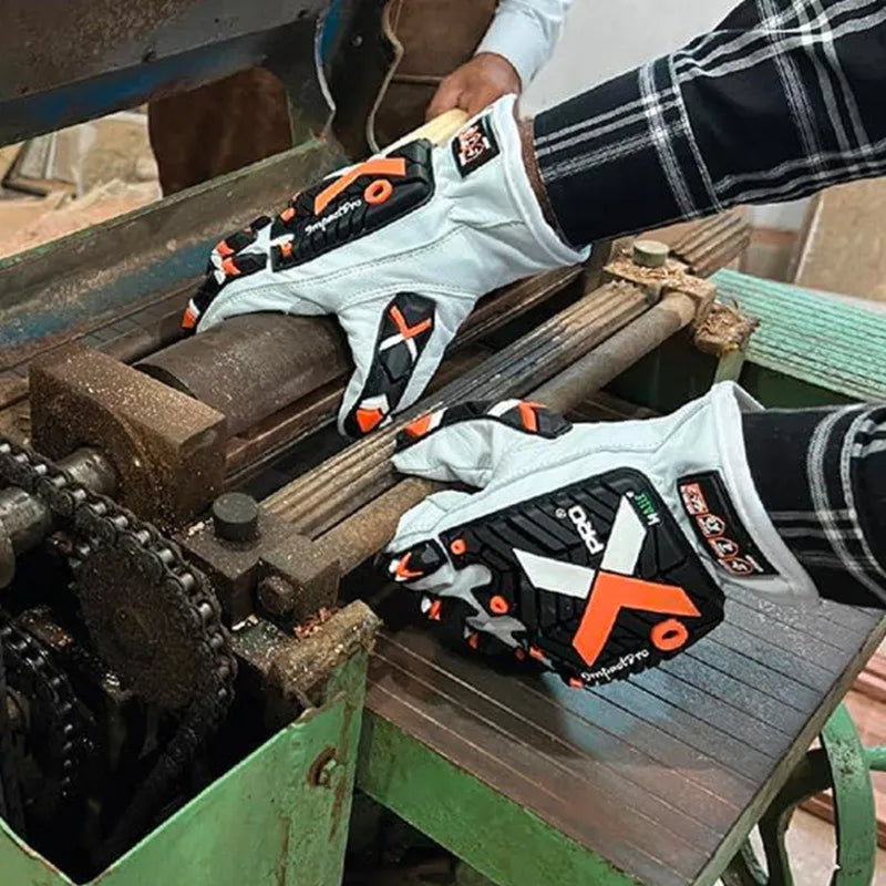 Goatskin Leather Cut Resistant Impact Gloves White Black - Usages - Wiping Hub