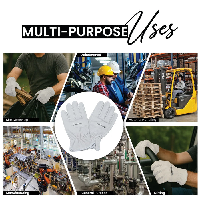 Goatskin Leather Driver Gloves White - Infographics - Wiping Hub