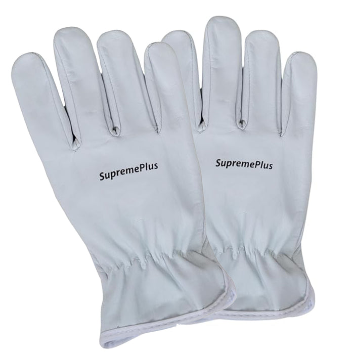 Goatskin Leather Driver Gloves White - product - Wiping Hub