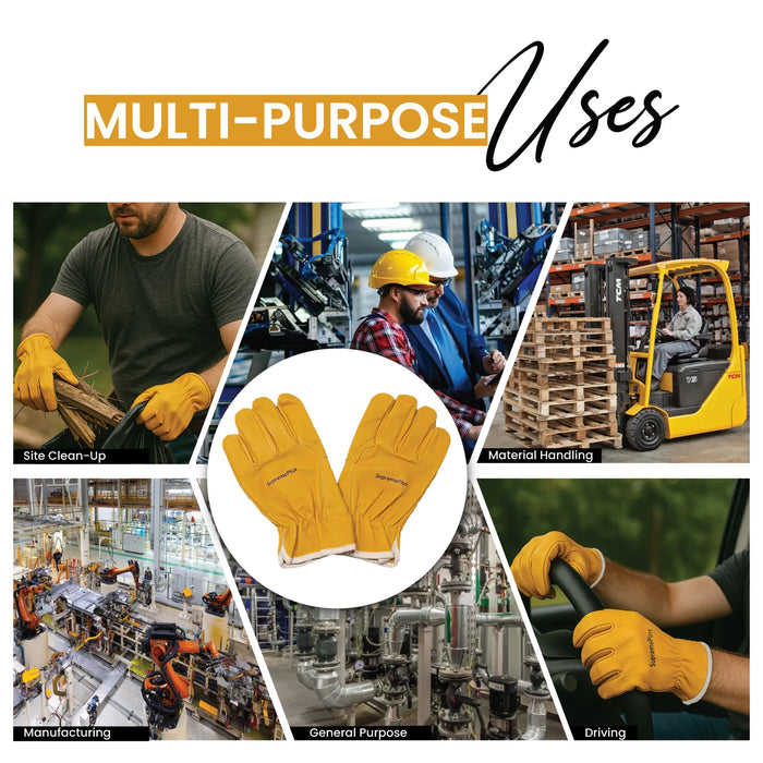 Goatskin Leather Driver Gloves Yellow - Infographics - Wiping Hub