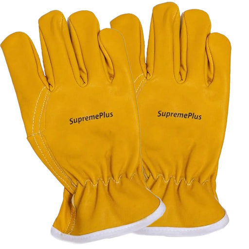 Goatskin Leather Driver Gloves Yellow - Wiping Hub