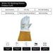 Grain Goatskin Leather TIG Welding Gloves with Extended Yellow Cuff - White - L, XL, 2XL - Wiping Hub