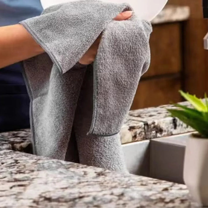 Color Microfiber Hand Towels - Gray - 24" x 16" - 24 Counts