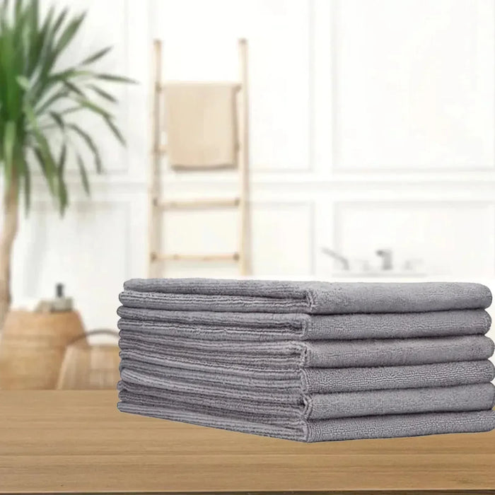 Color Microfiber Hand Towels - Gray - 24" x 16" - 24 Counts
