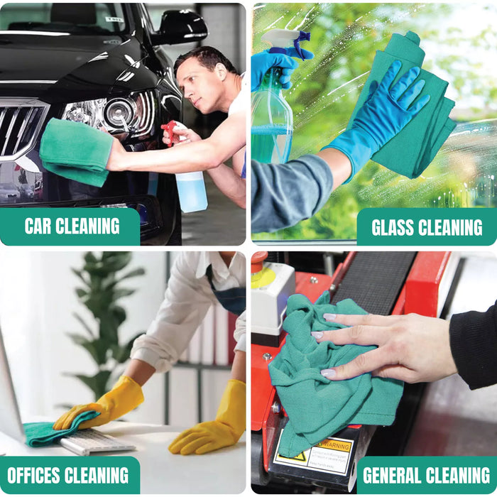 Recycled Green Huck Cleaning Towels - 720 lbs. Pallet - 72 x 10 lbs. Boxes - Wiping Hub