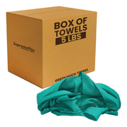Recycled Green Huck Cleaning Towels - 5 lbs. Box - Wiping Hub