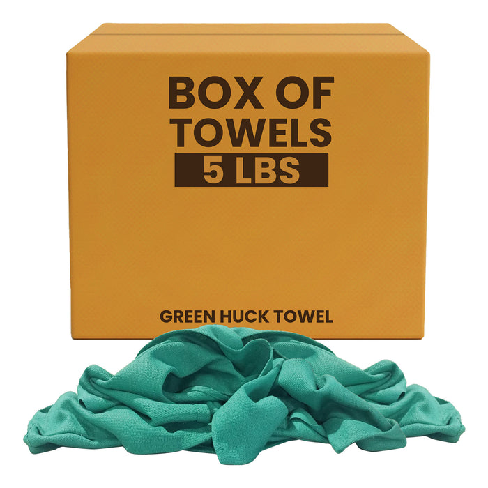 Green Huck Cleaning Cloth - 600 lbs Pallet - 120 x 5 lbs Boxes - Wiping Hub