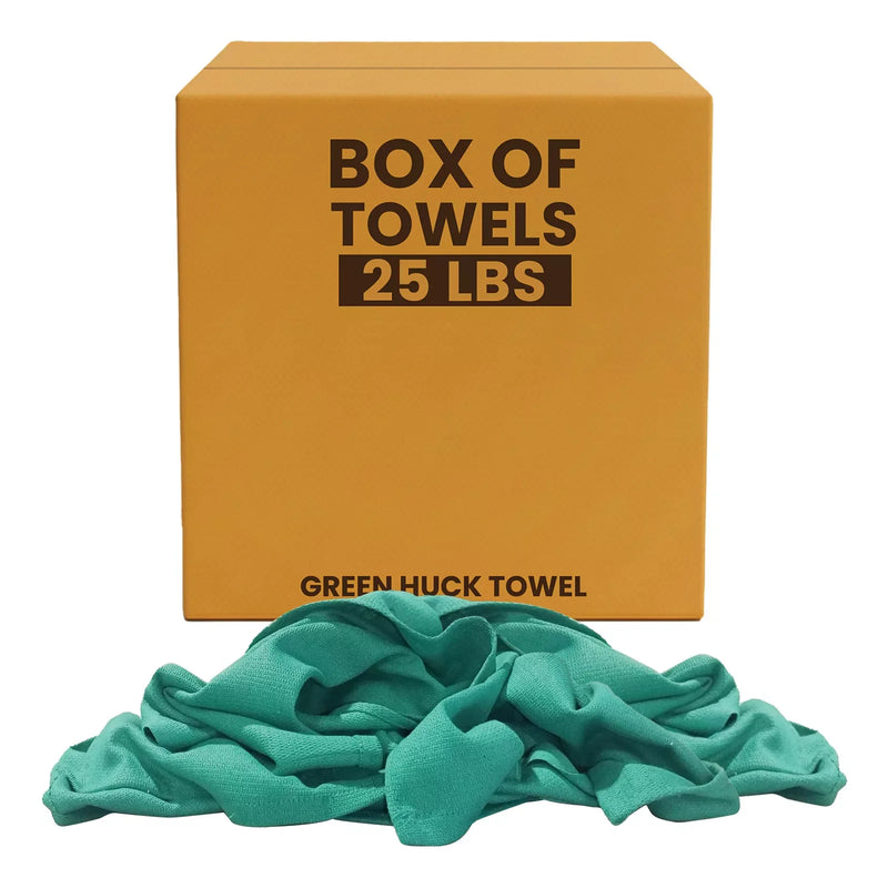 Recycled Green Huck Cleaning Towels - 675 lbs. Pallet - 27 x 25 lbs. Boxes - Wiping Hub