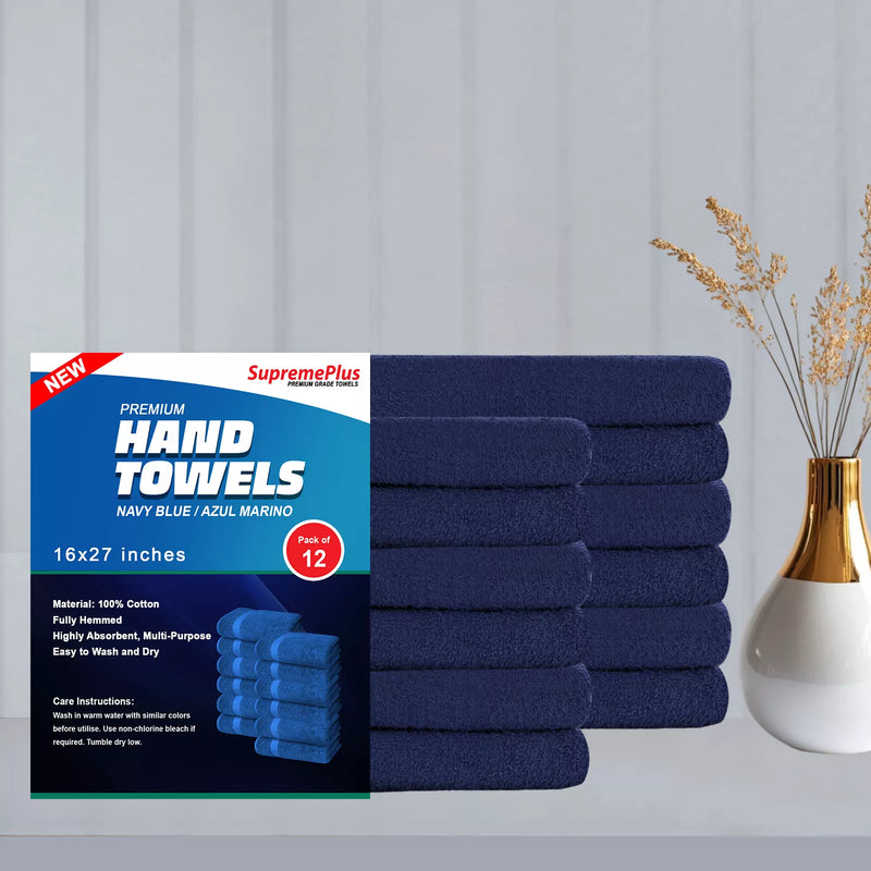 Premium Blue Hand Towels - 16" x 27"