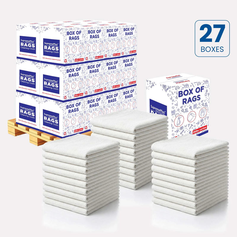 White Cotton Rags-Heavyweight Size in 18” x 18”