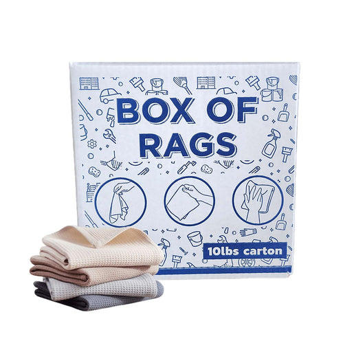 New 100% Cotton Heavy-Duty Towel Rags - 10 lbs. Box - Wiping Hub