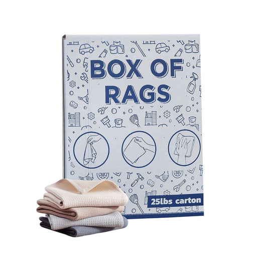 New 100% Cotton Heavy-Duty Towel Rags - 25 lbs. Box