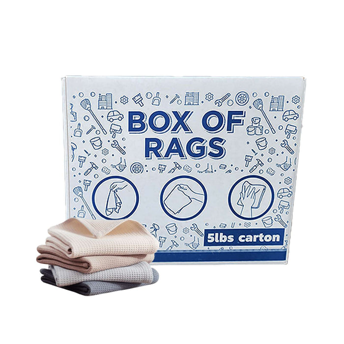 New 100% Cotton Heavy-Duty Towel Rags - 5 lbs. Box