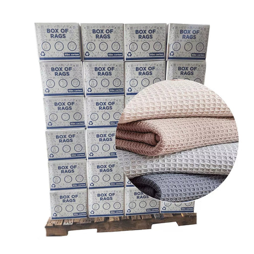New 100% Cotton Heavy-Duty Towel Rags - 600 lbs. Pallet - 120 x 5 lbs. Boxes - Wiping Hub