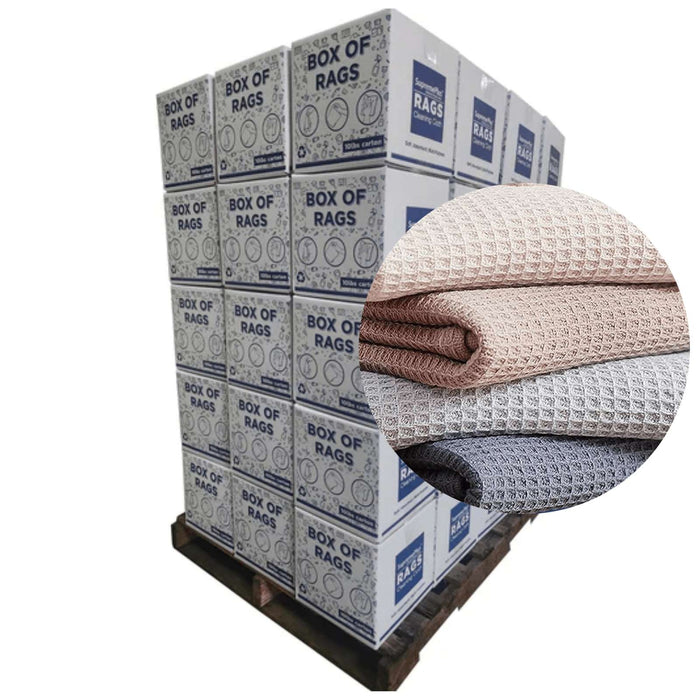 New 100% Cotton Heavy-Duty Towel Rags - 720 lbs. Pallet - 72 x 10 lbs. Boxes - Wiping Hub