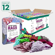 New Multi-Color Washed T-shirt Rags - 2 lbs. Bag - Pack of 12 - Wiping Hub