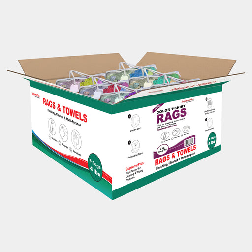 New Color Knit Cleaning Rags - Polybags Master Carton - 4 lbs Pack of 6-Wiping Hub