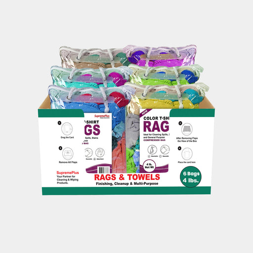 New Color Knit Cleaning Rags - Polybags Master Carton - 4 lbs Pack of 6-Wiping Hub