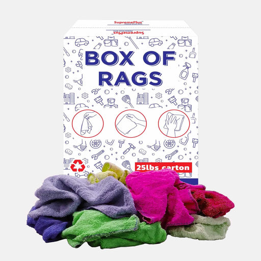 New Color Terry Towel Cleaning Rags - 25 lbs. Box - Wiping Hub