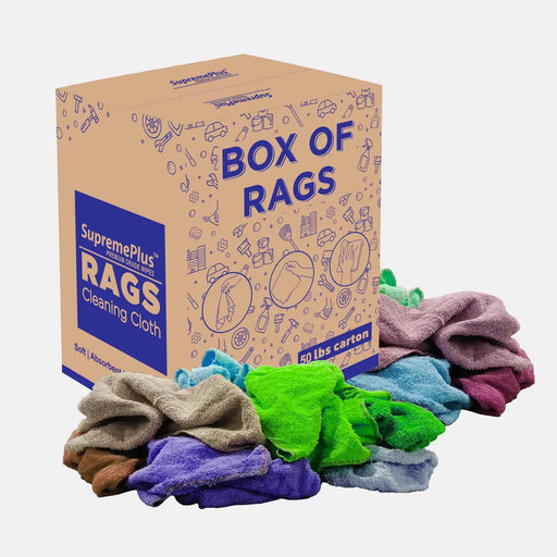 New Color Terry Towel Cleaning Rags – 50 lbs. Box - Wiping Hub