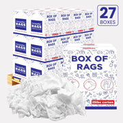 New Medium Weight White Knit T-Shirt Cleaning Rags - 675 lbs Pallet - 27 x 25 lbs Boxes - Wiping Hub