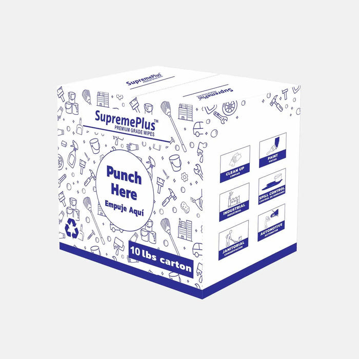 New Medium Weight White Knit T-Shirt Cleaning Rags - 720 lbs Pallet - 72 x 10 lbs Boxes - Wiping Hub