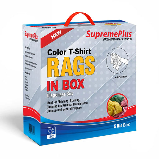 New Multicolor Knit T-Shirt Cleaning Rags - 800 lbs Pallet - 160 x 5 lbs Compressed Boxes - Wiping Hub