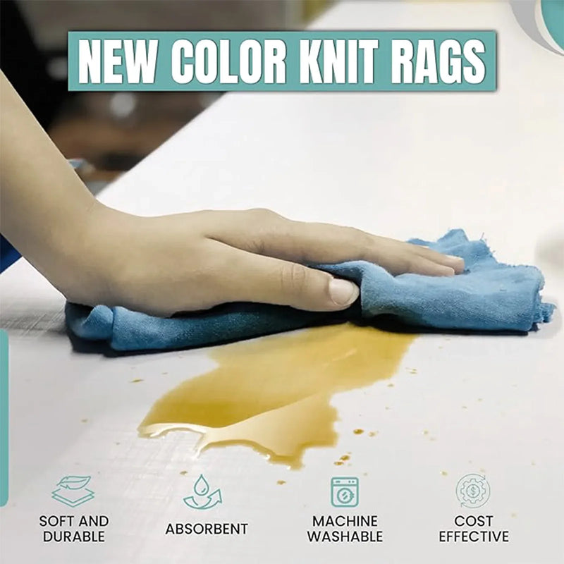 New multi-color washed T-shirt rags from Wiping Hub, stacked in compressed boxes on a pallet, ready for cleaning or industrial use.