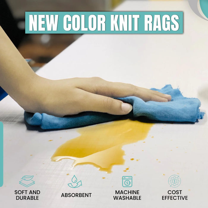 New Multi-Color Washed T-shirt Rags - 4 lbs. Bag  - Pack of 6 - Wiping Hub