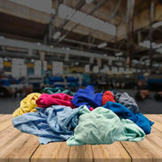 New Multi-Color Washed T-shirt Rags - 4 lbs. Bag  - Pack of 6 - Wiping Hub