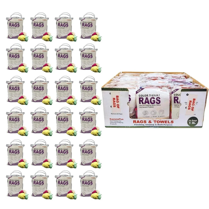 New Multi-Color Washed T-Shirt Rags - Wiping Hub