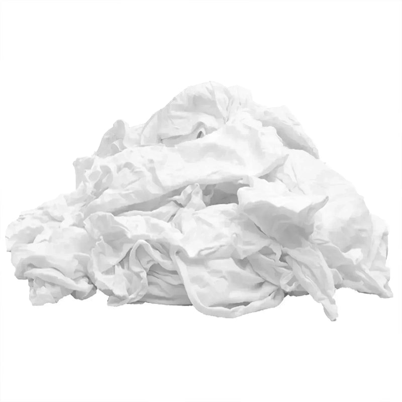 New White Knit T-Shirt Cleaning Rags - Wiping Hub