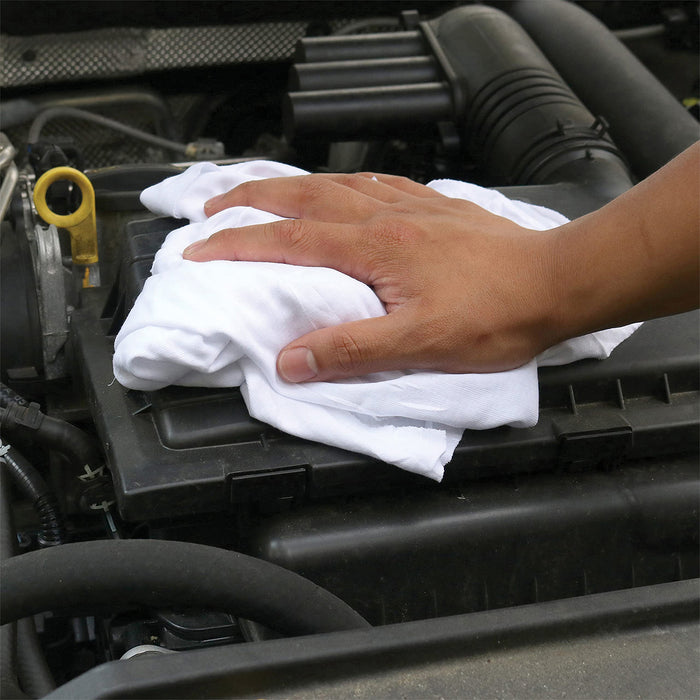 New White Knit T-Shirt Cleaning Rags - Usages - Wiping Hub