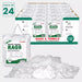 White washed T-shirt material rags from Wiping Hub, shown in a master carton, ideal for cleaning and industrial use.