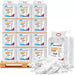 White washed T-shirt material rags in a 10-pound pallet from Wiping Hub, ideal for cleaning and industrial use.