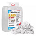White washed cotton T-shirt material rags in a 25 lb bag from Wiping Hub, ideal for cleaning and industrial use.