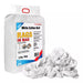 White washed T-shirt material rags in a 5-pound bag from Wiping Hub, ideal for cleaning and industrial use.