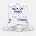 White washed T-shirt material rags, premium quality, 5 lbs, suitable for cleaning and wiping, from Wiping Hub.