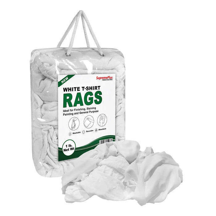 New White Knit Cleaning Rags - Polybags Master Carton - 1 lb Pack of 24