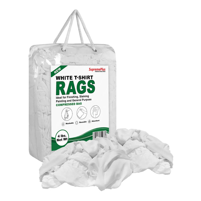 New White Knit Cleaning Rags - Polybags Master Carton - 4 lb Pack of 6