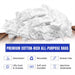White washed T-shirt material rags from Wiping Hub, soft and durable fabric perfect for cleaning and wiping tasks