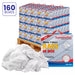 White washed T-shirt material rags from Wiping Hub, 5lbs pack, ideal for cleaning and wiping applications, shown in a compressed box.